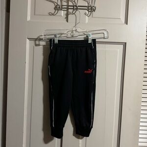 Puma Kids Black Sweatpants with Red Logo